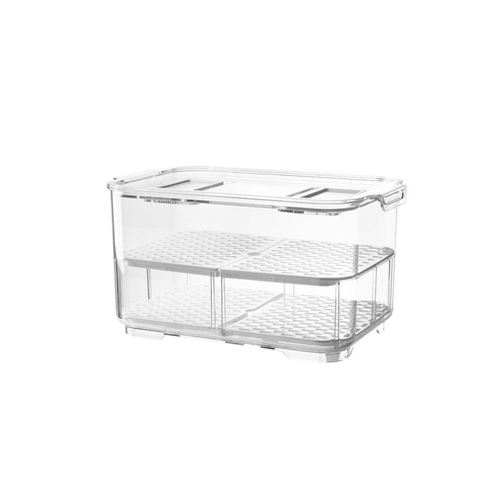 Adjustable Fridge Storage Containers with Drainage - 2 Pack