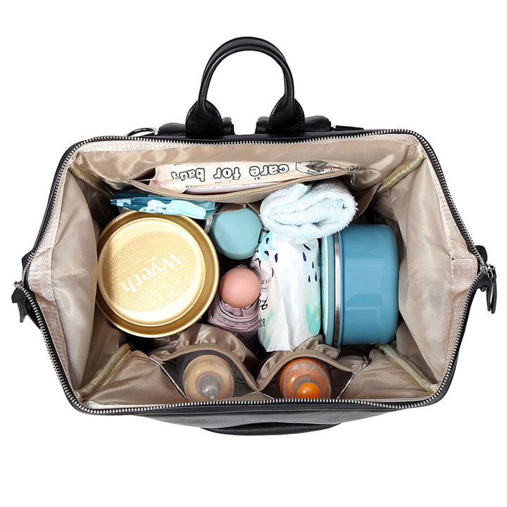 Melbourne-Carry-All-Vegan-Leather-Black-Nappy-Bag-Backpack-Inside-full-jpg