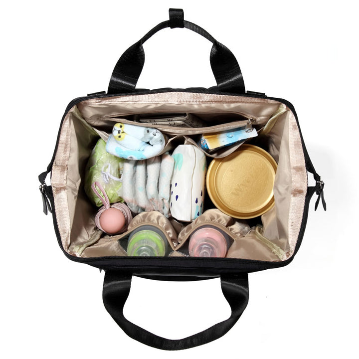 Melbourne Carry All Nappy Bag Backpack - Black Inside full