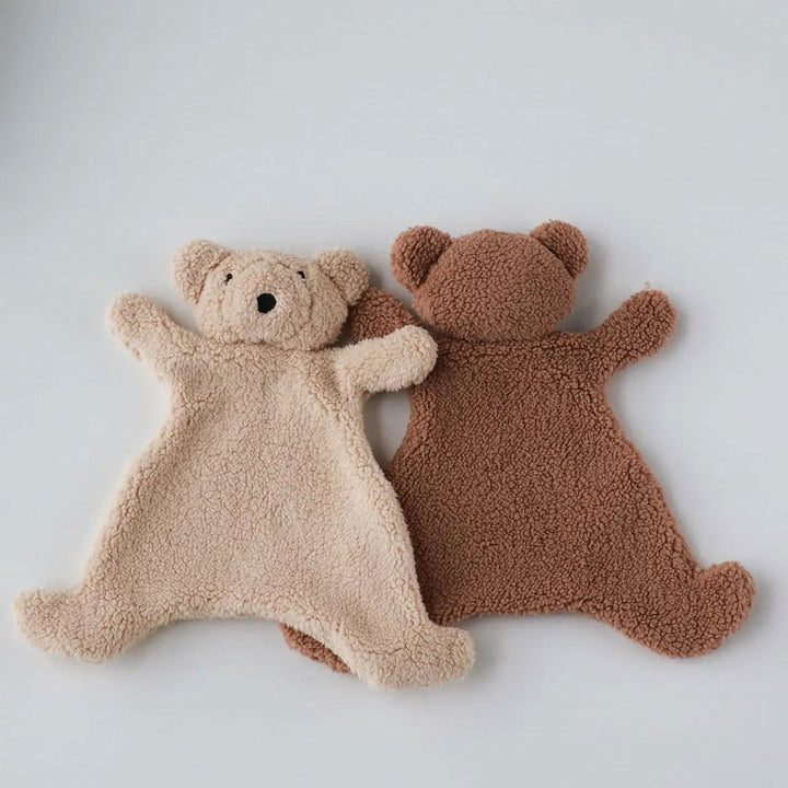 Plush Bear Baby Comforter - Brown backside