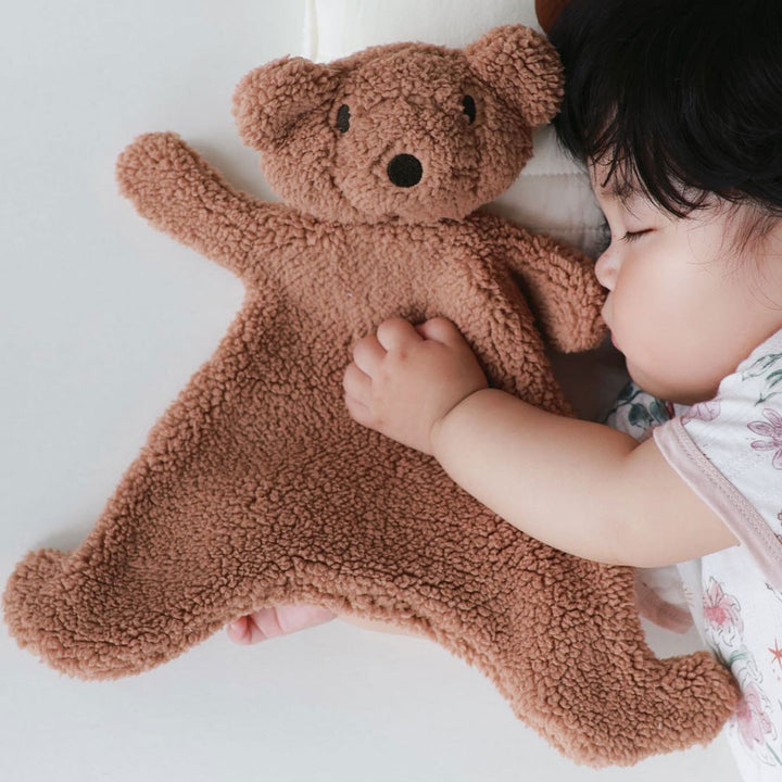 Plush Bear Baby Comforter - Brown with baby