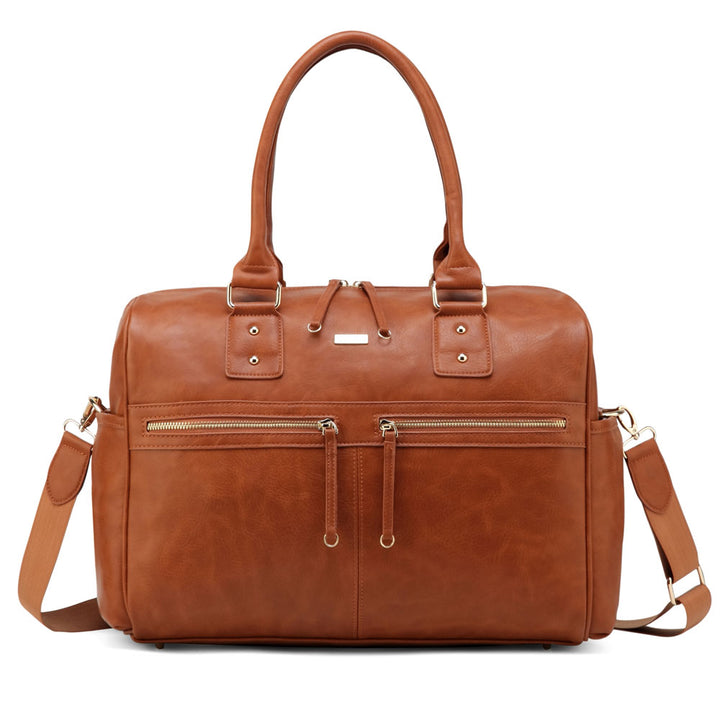 Adele All in One Carry All Nappy Bag Tan - Front