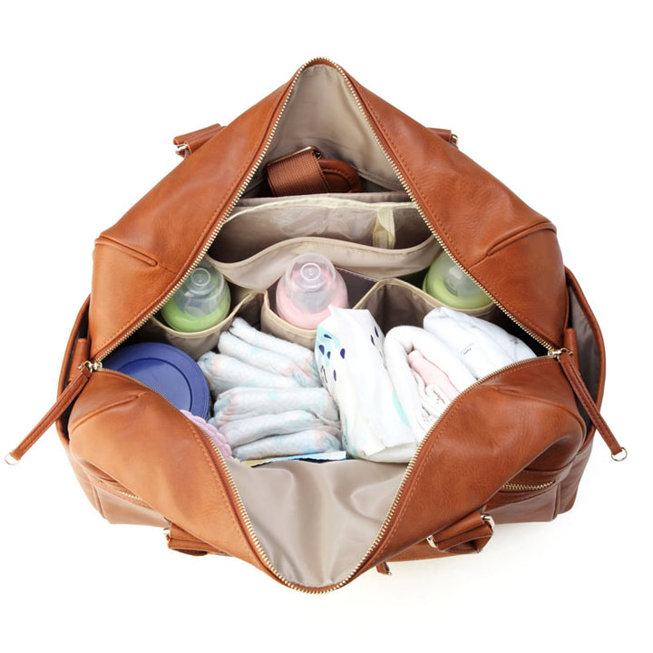 Adele All in One Carry All Nappy Bag Tan - Inside