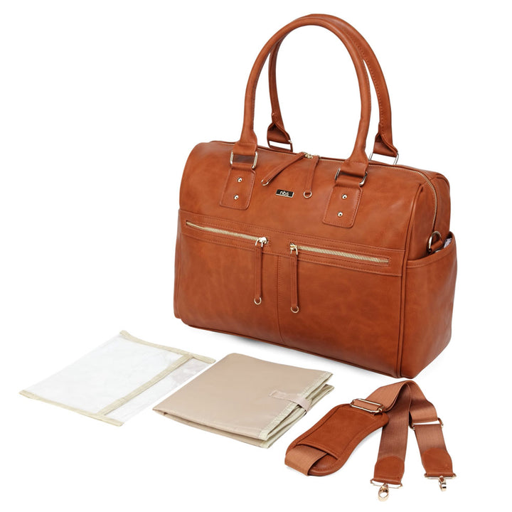 Adele All in One Carry All Nappy Bag Tan - With Accessories