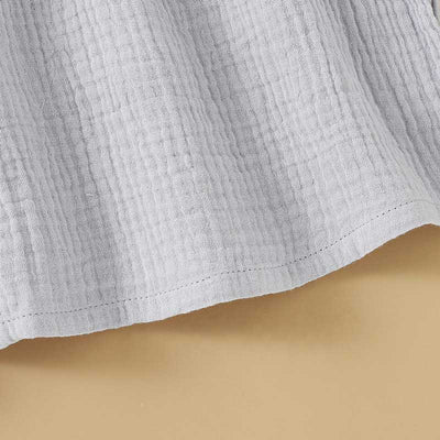 Alora Baby Girl Ruffle Sleeve Dress Organic Cotton - Grey Closeup 1