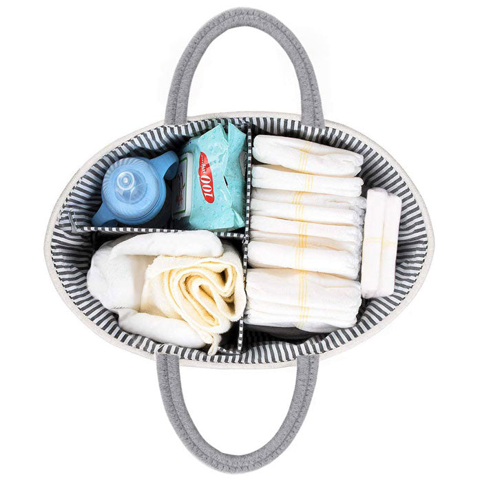 Amara Large Diaper Caddy with items inside