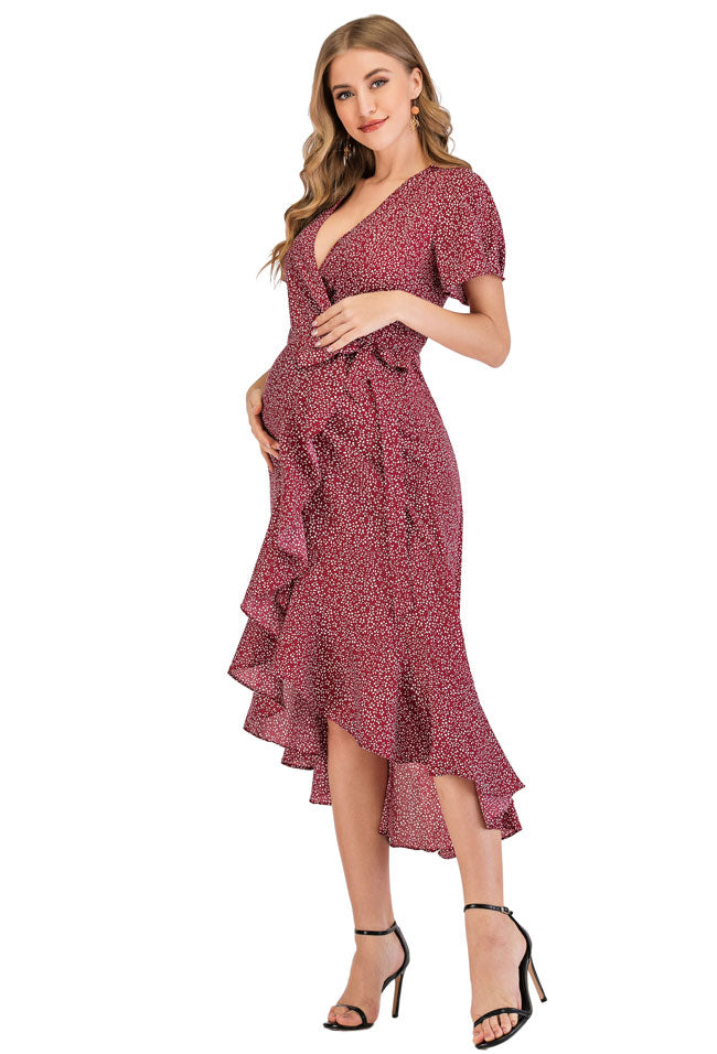 Ava Rose Maternity Wrap Dress side