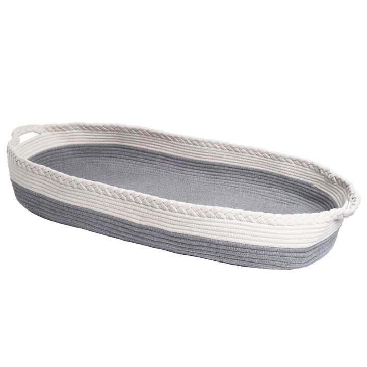 Baby Changing Basket - Grey & White