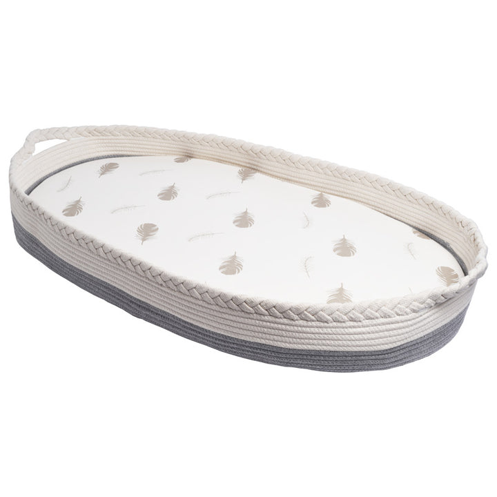Baby Changing Basket with Mattress & Fitted Sheet - Grey