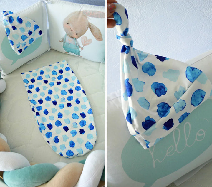 Blue Dots Baby Swaddle Sack customer image