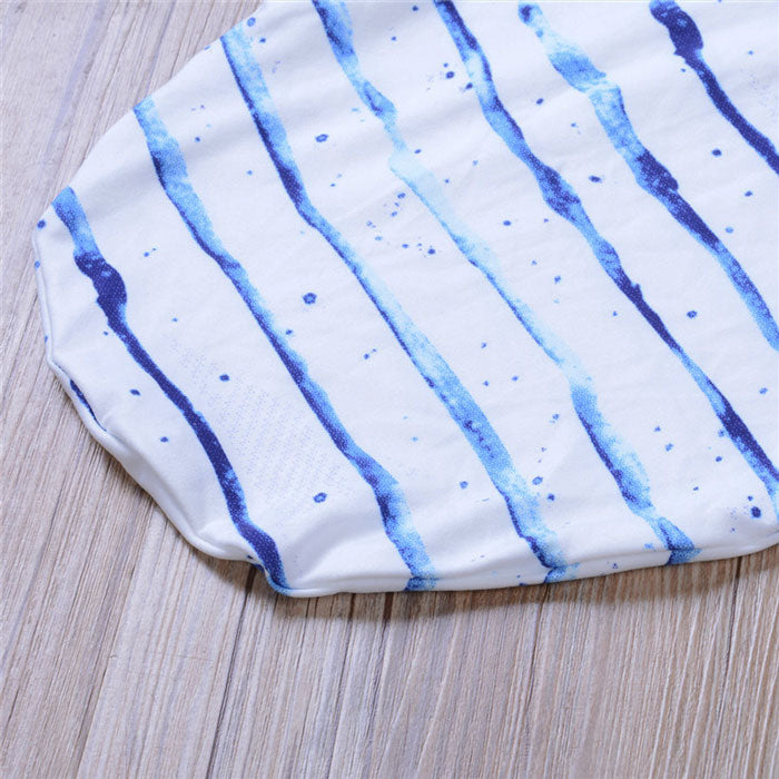 Blue Stripes Baby Swaddle Sack closeup