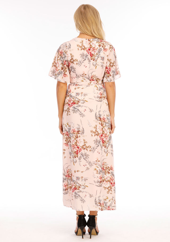 Chloe Maternity & Pregnancy Wrap Dress Back