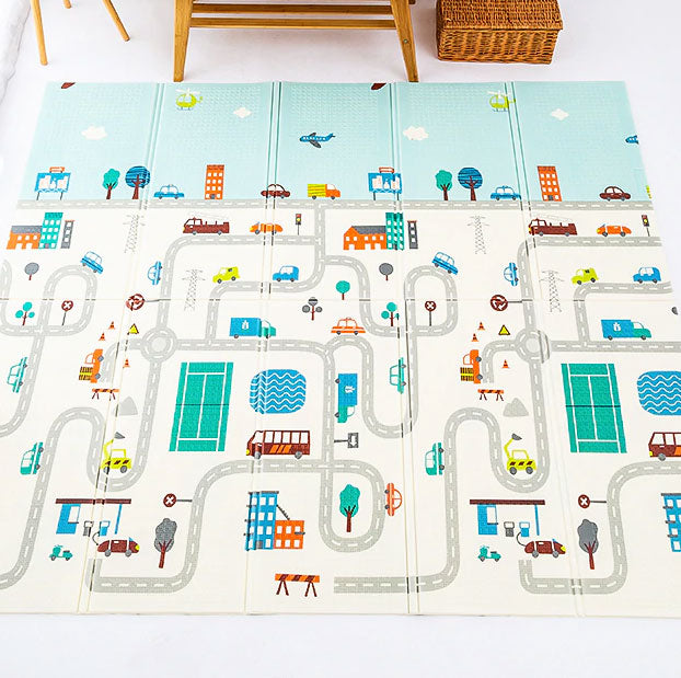 City Roads Reversible Baby Play Mat Front