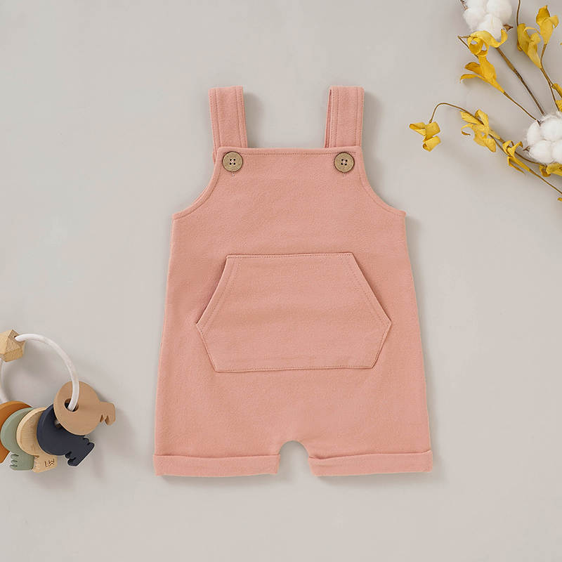 Emery Snap Crotch Baby Romper - Rose