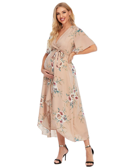 Eva Maternity & Nursing Wrap Dress Side