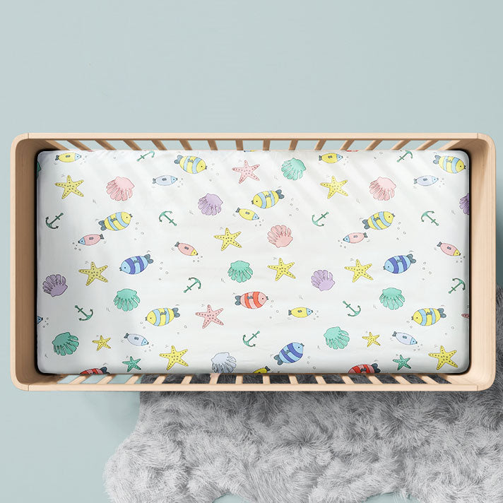Fishes Fitted Cot Sheet