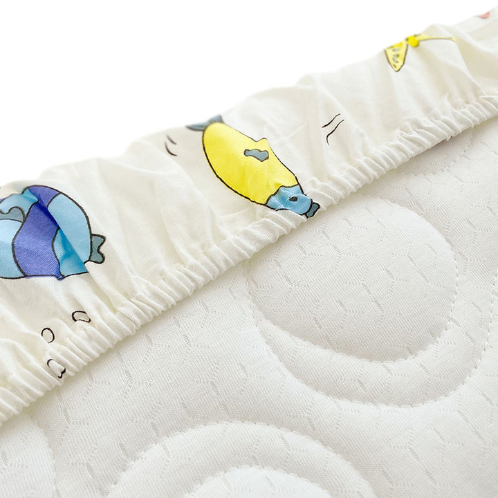 Fishes Fitted Cot Sheet Backside