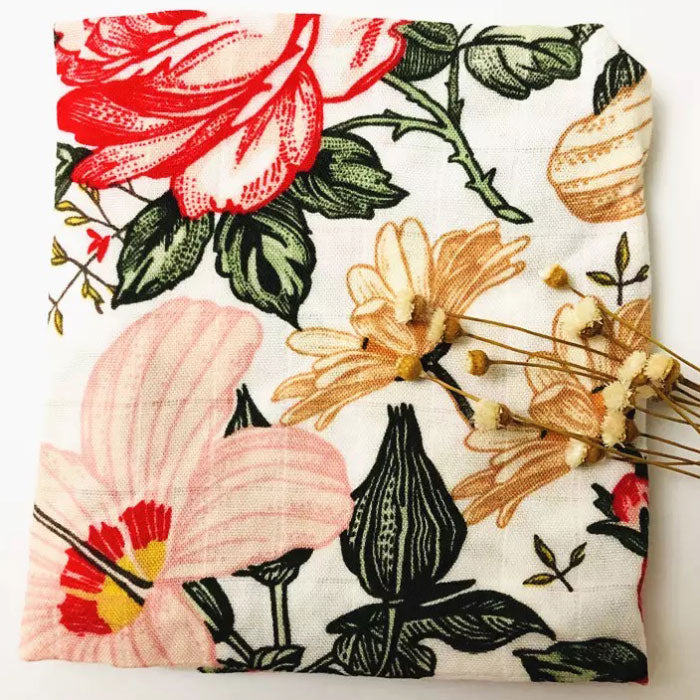 Floral Baby Swaddle Wrap closeup