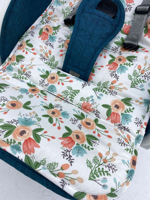 Floral Reversible Pram Liner closeup 2