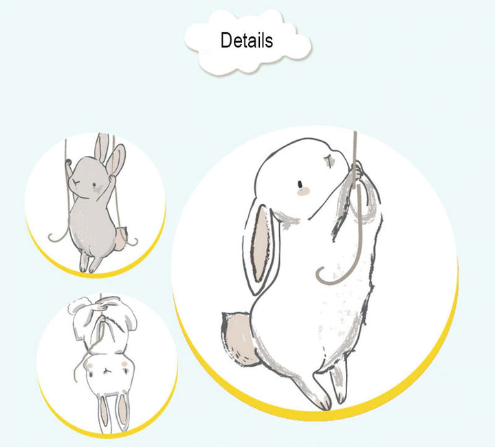 Flying Rabbits Wall Sticker closeup
