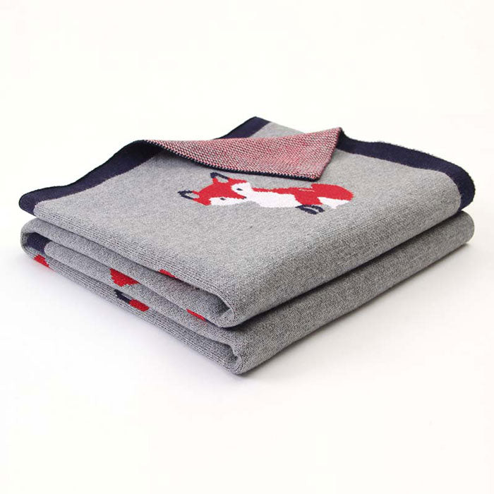 Fox Grey Baby Blanket Fold 2
