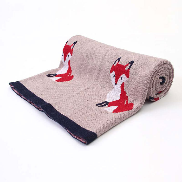 Fox Rose Baby Blanket Fold