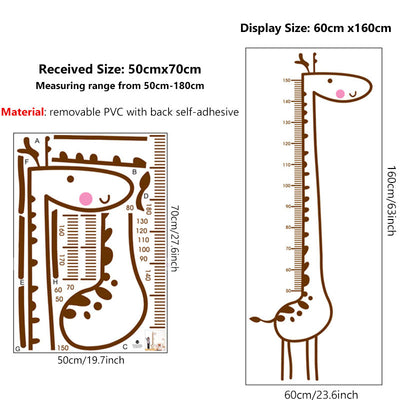 Giraffe Baby Nursery Height Chart Size