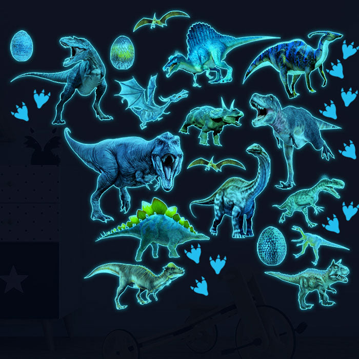 Glow in Dark Dinosaurs Baby Nursery Wall Sticker - Glow Effect 1