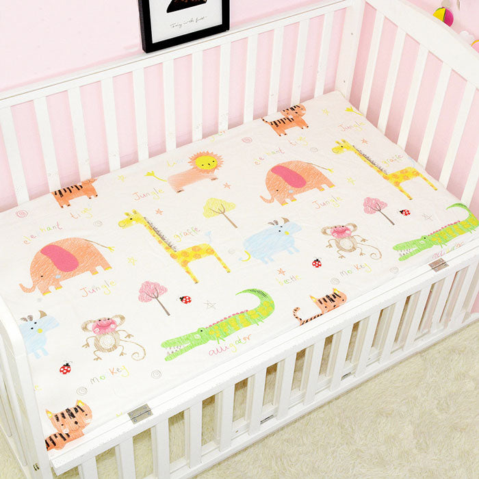 Jungle Fitted Cotton Baby Cot Sheet With Elasticated Borders