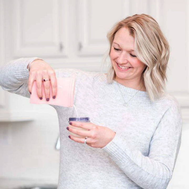 Junobie Reusable Silicone Breastmilk Storage Bags- 4pk with mum