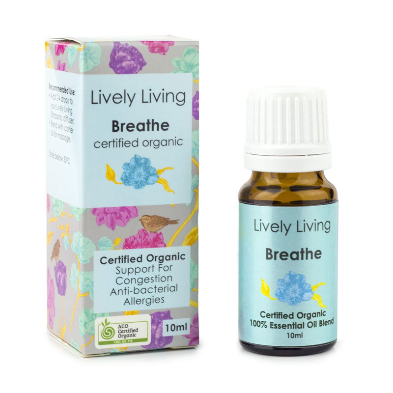 Lively Living Breathe 100% Certified Organic Essential Oil 10ml
