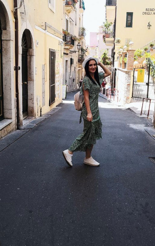 Mia Green Maternity Wrap Dress