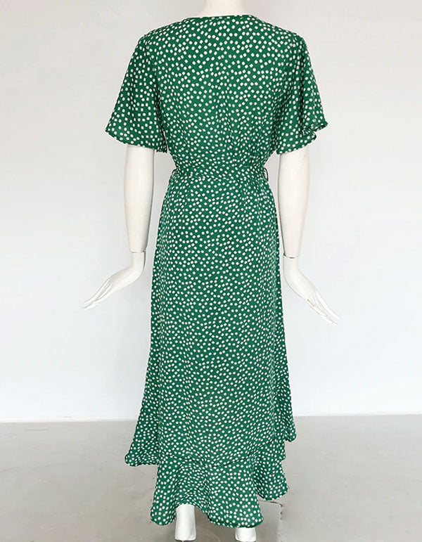 Mia Green Maternity Wrap Dress