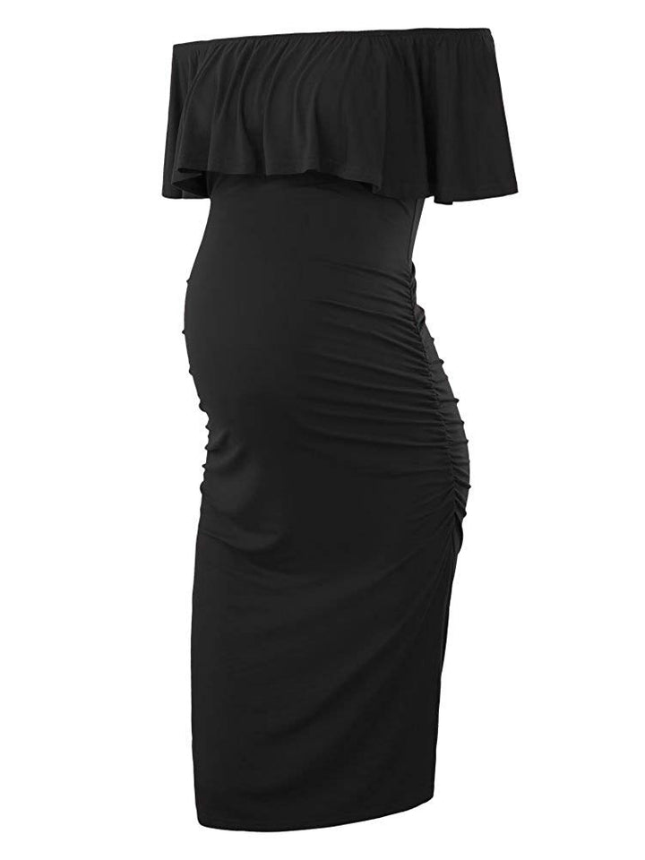 Off Shoulder Casual Maternity Dress