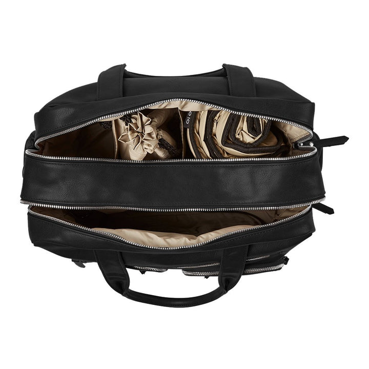 OiOi Faux Leather Carry All Nappy Bag - Black Inside Pockets