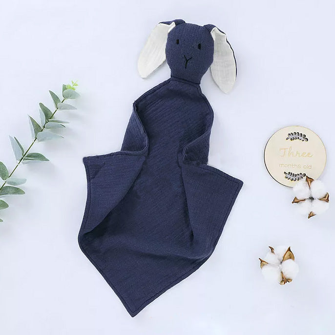 Rabbit Baby Comforter, Lovey & Security Blanket  - Dark Blue Color