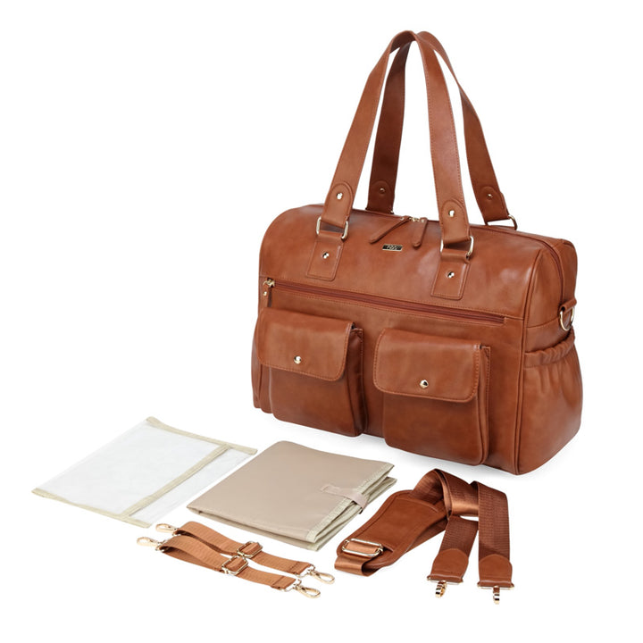 Sarah-Tan-Carry-All-Nappy-Bag---With-accessories