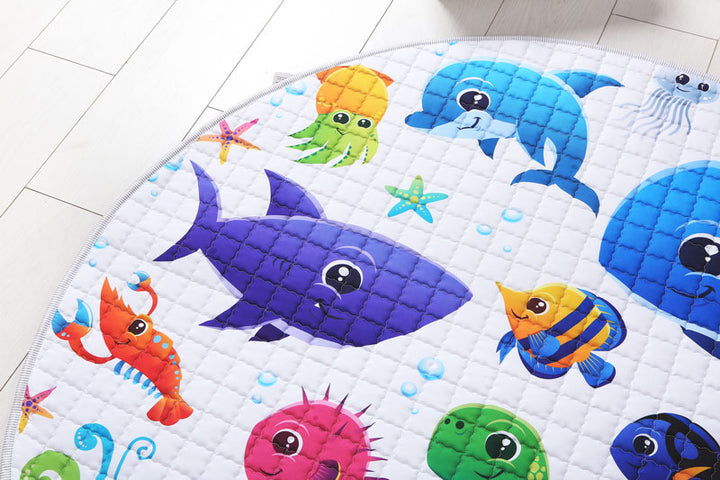 Sea Fishes Round Baby Playmat 150 cm diameter closeup 2