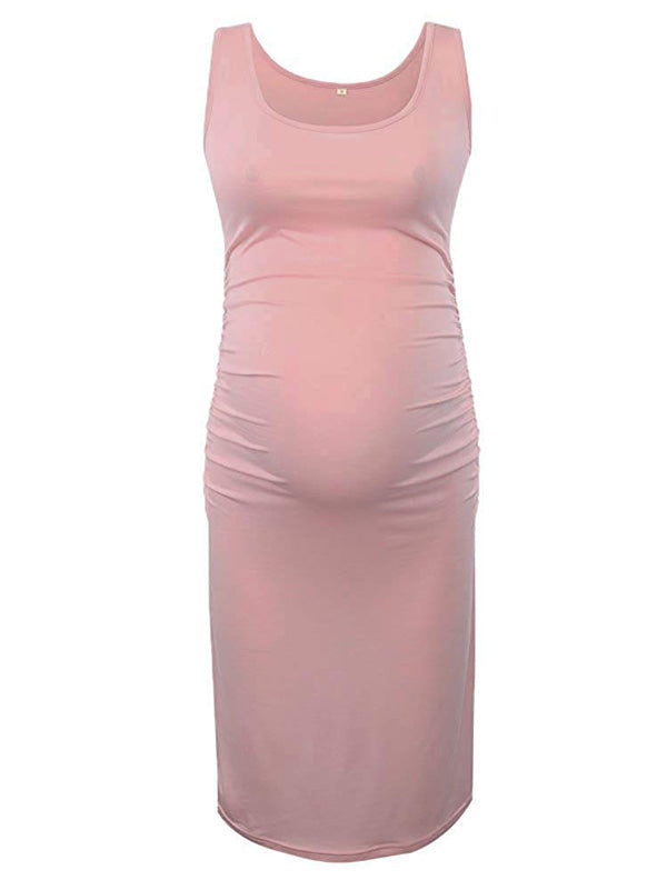 Serene - Pink Sleeveless Maternity Dress