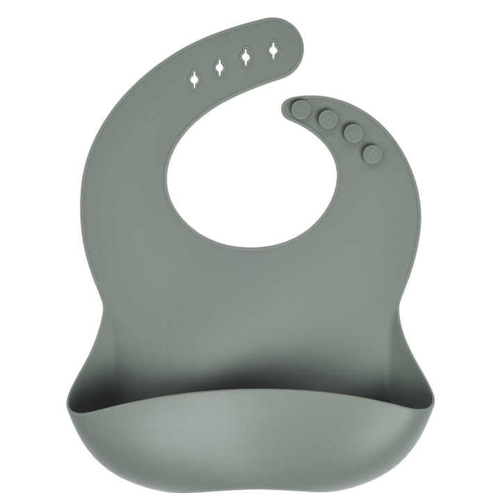 Silicone Adjustable Waterproof Baby Bib - Sage Color