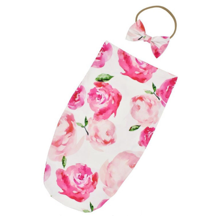 Sophie Baby Swaddle Sack with headband