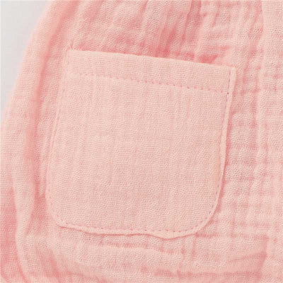Soul Sleeveless Baby Romper with Pockets Organic Cotton - Pink pocket closeup