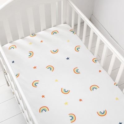 Stars-&-Rainbow-Fitted-Cot-Sheet---Side-1