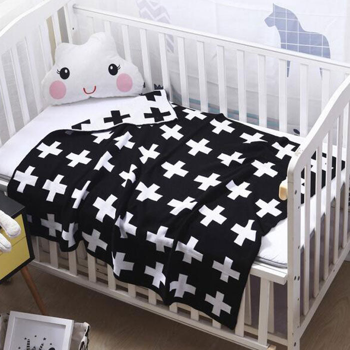 Swiss Cross Baby Blanket in Cot