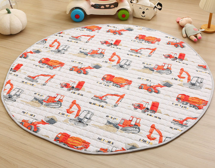 Trucks Round Baby Playmat 150 cm Diameter Front