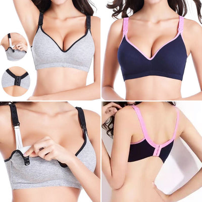 Twin Pack Anna Maternity Bra Grey & Navy color