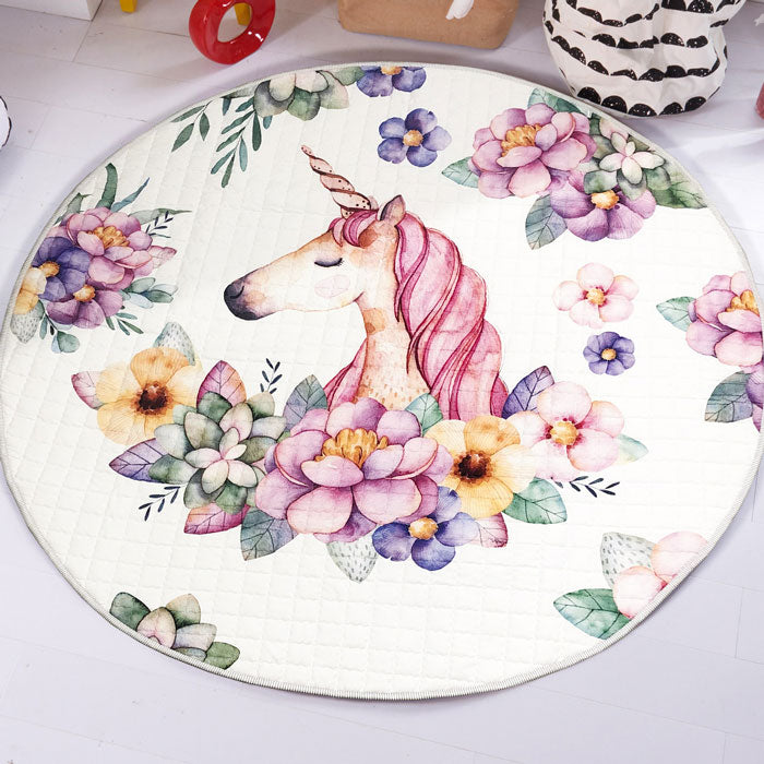Unicorn Round Cotton Baby Play Mat 150-150 cm