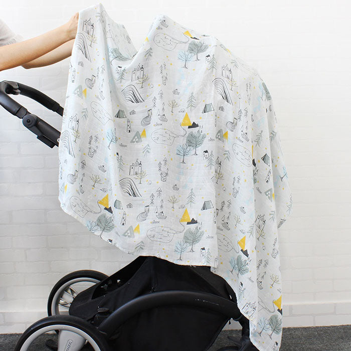 Uptown Baby Swaddle Wrap 120-120 cm on Pram