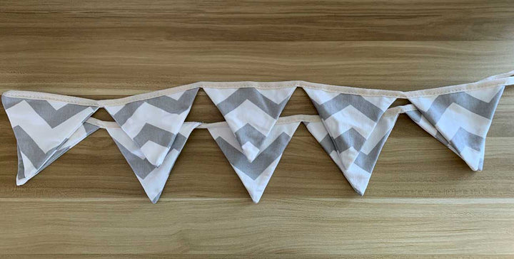 White Chevron Kids Teepee Tent Bunting 2