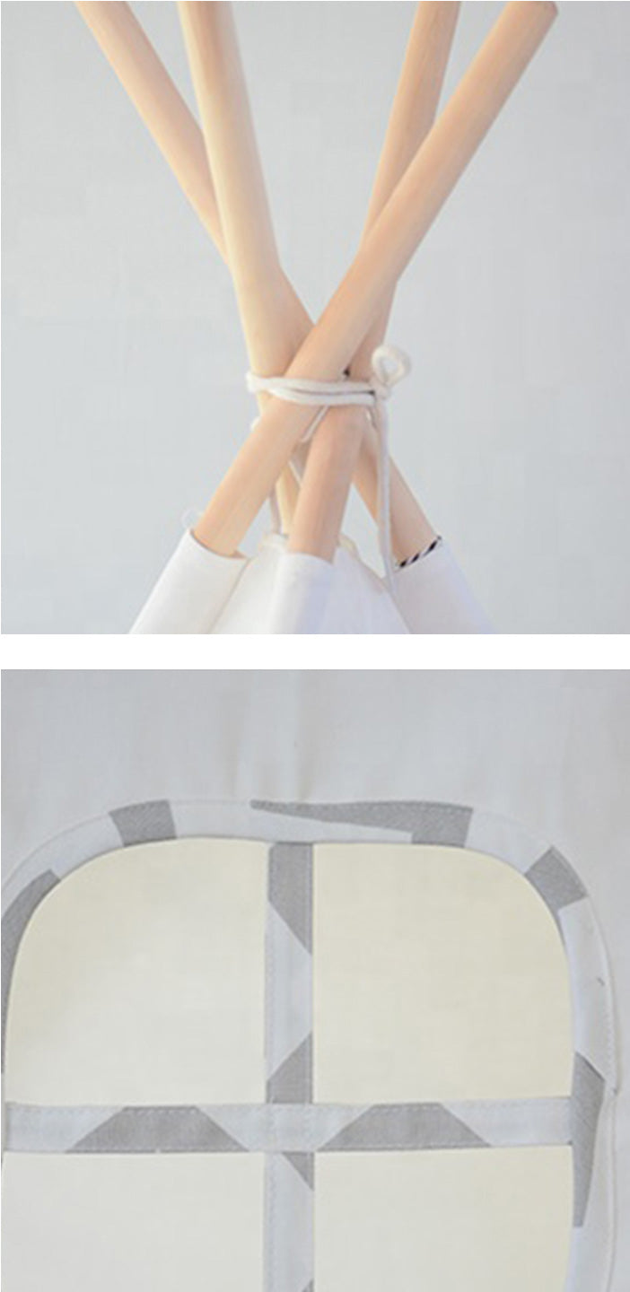 White Chevron Kids Teepee Tent Window